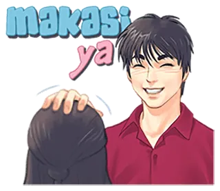 💕 makasi ya gracias, anime, agradecido, indonesio telegram sticker