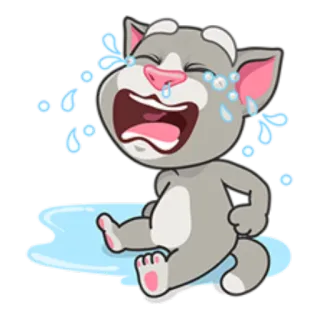 😭 Tom cartoon, crying, sad, cat, animal, emotions telegram sticker