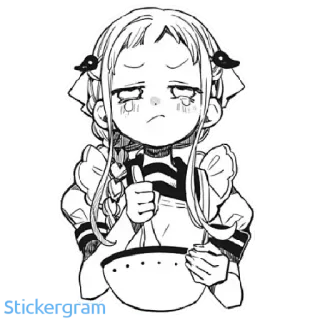 😥 Anime, Mangá, Garota, Chorando, Triste, Ilustração, Adesivo, HQ whatsapp sticker