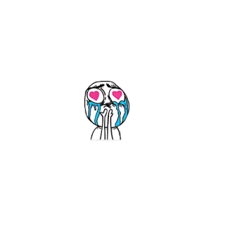😍 meme, piangere, amore, cuori, espressione, cartone animato telegram sticker