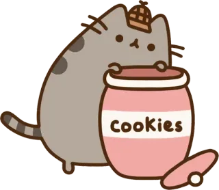 🍪 Pusheen Cookies Katze, Kekse, Detektiv, Essen, Cartoon telegram sticker