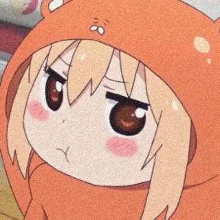 💘 Umaru Himouto! Umaru-chan umaru, himouto, anime, postać, pomarańczowy, bluza z kapturem, słodki, kawaii whatsapp sticker