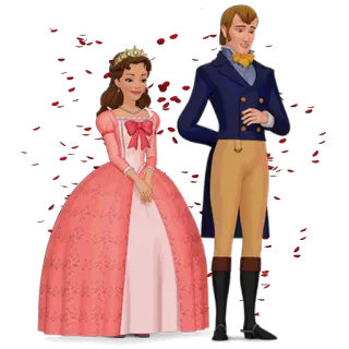 👑 princesse, prince, couple, royal, dessin animé, conte de fées telegram sticker