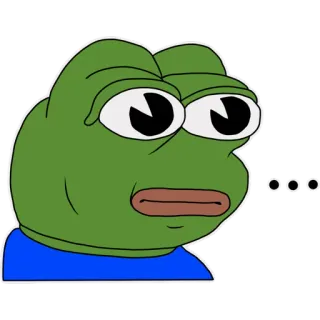 😳 Pepe the Frog ... Pepe de Kikker, Meme, Internet cultuur, Expressie, Kikker, Reactie telegram sticker