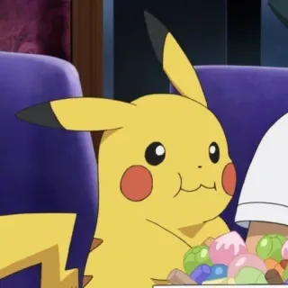 ⚡️ Pikachu Pokemon pokemon, pikachu, carino, giallo, cartone animato, mangiare telegram sticker