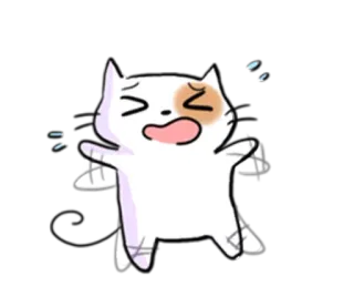 😩 chat, blessé, pansements, animal, triste, dessin animé telegram sticker