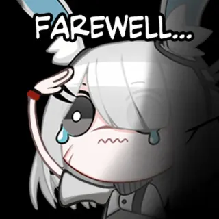 😢 FAREWELL... pożegnanie, smutny, anime, kreskówka, płacz, żegnaj, postać whatsapp sticker