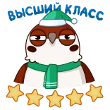 🤩 cú, giáng sinh, mùa đông, dễ thương, chim, khăn quàng cổ, mũ telegram sticker