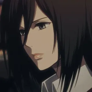 🧣 Mikasa Ackerman Attack on Titan anime, fille, personnage, mikasa, attaque des titans telegram sticker