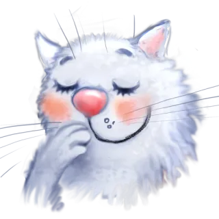 😌 gatto, carino, animale, animale domestico, soffice, illustrazione telegram sticker