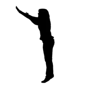 😭 silueta, mujer, persona, brazos arriba, gesto telegram sticker