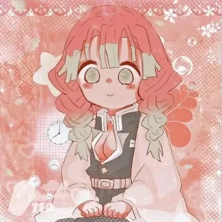 💗 Mitsuri Kanroji Demon Slayer anime, demon slayer, mitsuri kanroji, chibi, cute, fanart telegram sticker