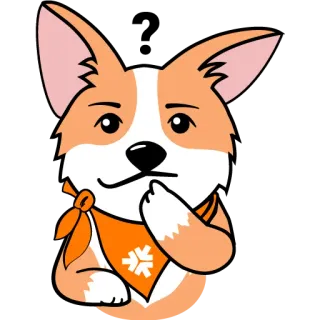 ❓ cane, corgi, cartone animato, fiocco di neve, animale domestico, animale telegram sticker