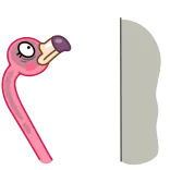 😵 flamingo, pássaro, desenho animado, adesivo, engraçado telegram sticker