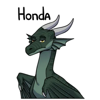 👎 Honda dragão, fantasia, réptil, desenho animado telegram sticker