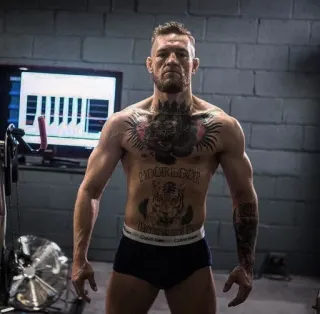 👑 Conor McGregor Конор МакГрегор, боец, боевые искусства, MMA, спорт, татуировка, спортсмен, бокс whatsapp sticker