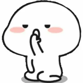 🍔 Cartoon, Ausdruck, Süß, Finger, Pssst telegram sticker