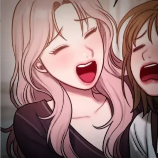 👙 Cartoon, Anime, Mädchen, Lächeln, Fröhlich, Gesichtsausdruck, Aufgeregt, Mund offen telegram sticker