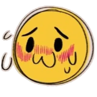 😳 emoji, sweat, nervous, cute, blush telegram sticker