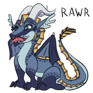 😜 RAWR draak, cartoon, sticker, schattig, fantasie, dier telegram sticker
