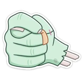 🖕 Mano zombie, Dedo corazón, Gesto ofensivo, Dibujo animado, Halloween, No muerto telegram sticker