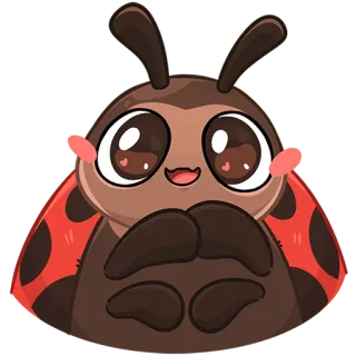 ☺️ เต่าทอง, แมลง, น่ารัก, คาวาอิ, การ์ตูน, สัตว์, แมลง whatsapp sticker