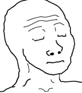 😑 Wojak, มีม, หน้า, เศร้า telegram sticker