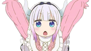 🥳 Kanna Kamui Miss Kobayashi's Dragon Maid anime, kawaii, dragon, Kanna, Miss Kobayashi's Dragon Maid, cute telegram sticker