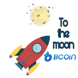 🚀 To the moon razzo, luna, uccelli, crypto, beoin, investimento telegram sticker