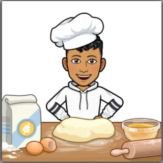 🍜 อบ, เชฟ, ทำอาหาร, แป้ง, อาหาร, bitmoji telegram sticker