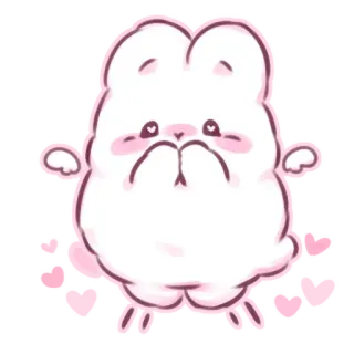📩 dibujos animados, conejo, lindo, rosa, adorable, pegatina telegram sticker
