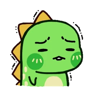 ๐ฃ dinosauro, carino, cartone animato, verde, kawaii, animale whatsapp sticker