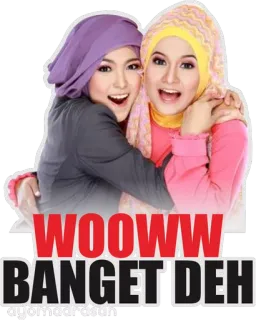 😲 WOOWW BANGET DEH kobiety, hidżab, przyjaźń, pozytywne, ekspresja telegram sticker