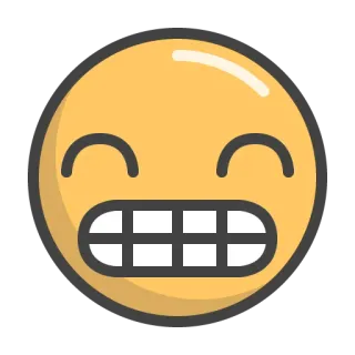 😁 Emoji, Visage, Rire, Joyeux, Sourire, Dessin animé telegram sticker