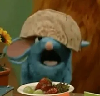 👷‍♂ Bear Bear in the Big Blue House émission pour enfants, marionnette, bleu, souris, nourriture telegram sticker
