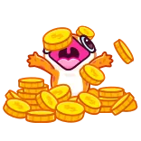 🤑 เงิน, เหรียญ, แฮมสเตอร์, การ์ตูน, ทอง telegram sticker