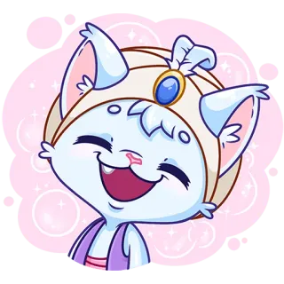😄 Katze, Aufkleber, Cartoon, süß, Fantasy, Tier telegram sticker
