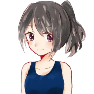🙂 Anime, Fille, Uniforme scolaire, Portrait, Souriant(e) telegram sticker