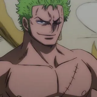 💚 Zoro One Piece anime, one piece, zoro, roronoa zoro, pirate hunter, swordsman, scarred telegram sticker