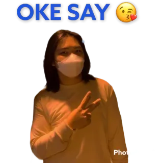 🤪 OKE SAY znak pokoju, portret, mężczyzna, pokój, maska, gest telegram sticker