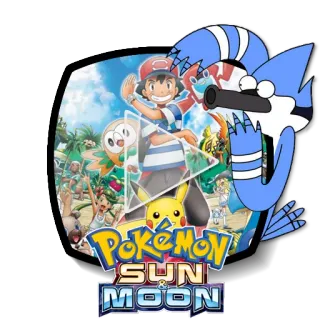 ▶ Ash Ketchum Pokémon Sun and Moon Pokémon SUN & MOON Pokemon, Sun, Moon, Anime, Cartoon, Mordecai, Regular Show, Crossover telegram sticker