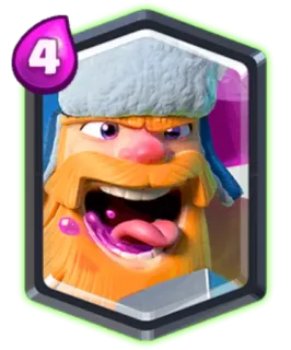 🏷 Lumberjack Clash Royale 수염, 만화, 도끼, 모바일 게임, 나무꾼 telegram sticker