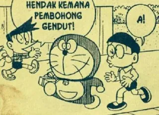 ❓ Doraemon HENDAK KEMANA
PEMBOHONG
 GENDUT! doraemon, cartoon, anime, comic, manga, nobita, shizuka whatsapp sticker