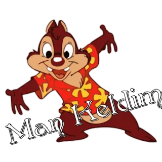 😄 Man Kaldım? cartoon, personage, chipmunk, Disney telegram sticker