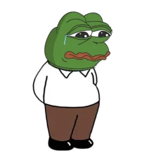 🗽 Pepe the Frog Meme, Pepe, Sapo, Triste, Chorando, Meme da Internet telegram sticker