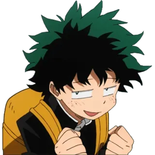 😳 Izuku Midoriya My Hero Academia アニメ, 僕のヒーローアカデミア, 緑谷出久, ファンアート, カートゥーン telegram sticker
