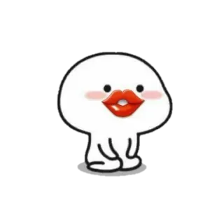☁ emoji, cartoon, figur, lippen, süß, sticker telegram sticker