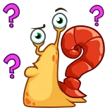 🤔 Schnecke, Fragezeichen, Cartoon, Tier, Verwirrung, Nachdenken telegram sticker