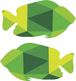 ♓ vis, groen, geometrisch, dier, patroon telegram sticker