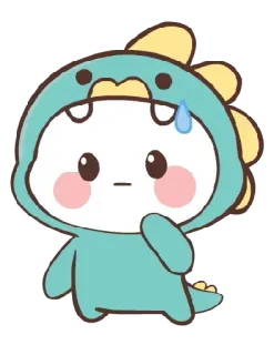 😐 dinosaur, character, cute, cartoon telegram sticker